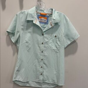 Orvis womens Mint Green Casual Button Down Shirt